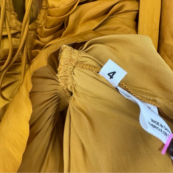 Ulla Johnson Mustard Yellow Ruched Blouse - Picture 5 of 12